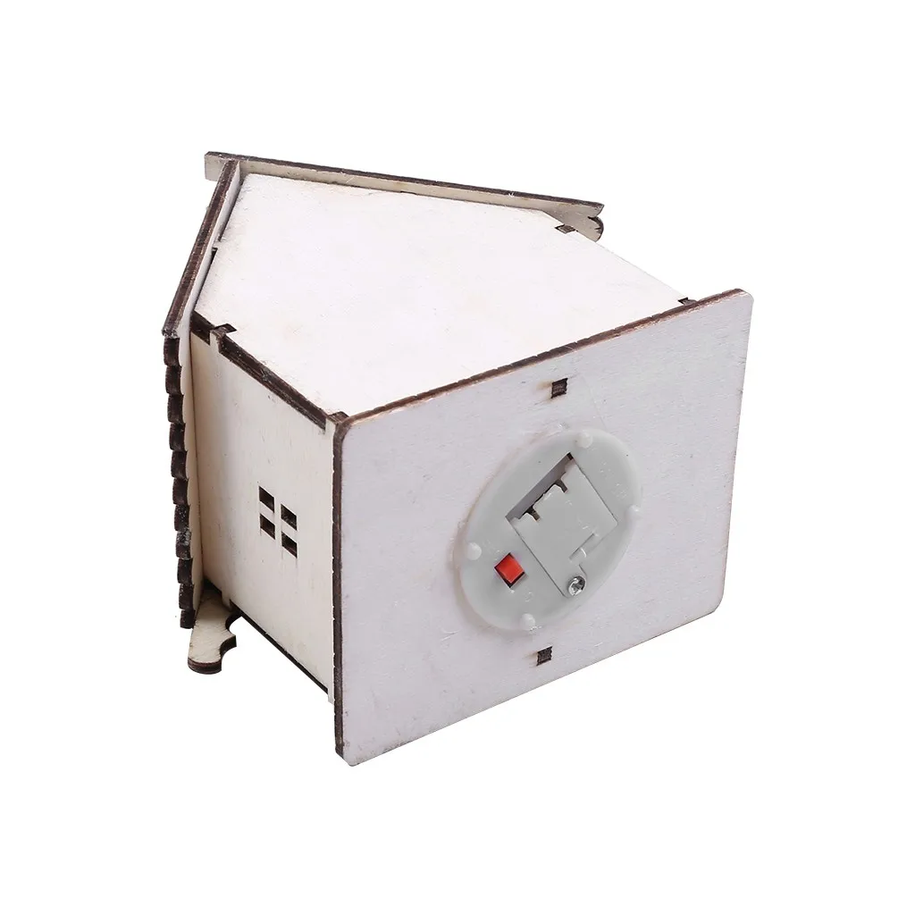 DIY небольшой деревянный светодиодный домик Миниатюрный освещенный салон для