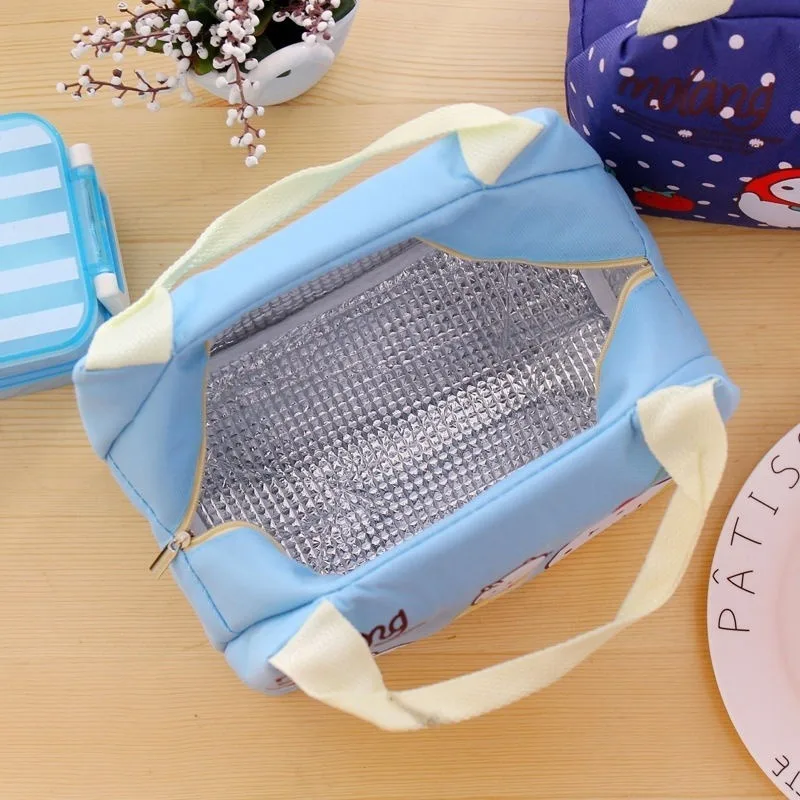Portable Casual Childrens Kids Lunch Bags Insulated Cool School Picnic Bag Lunchbox Durable Cute Canvas Cartoon Home Storage | Багаж и