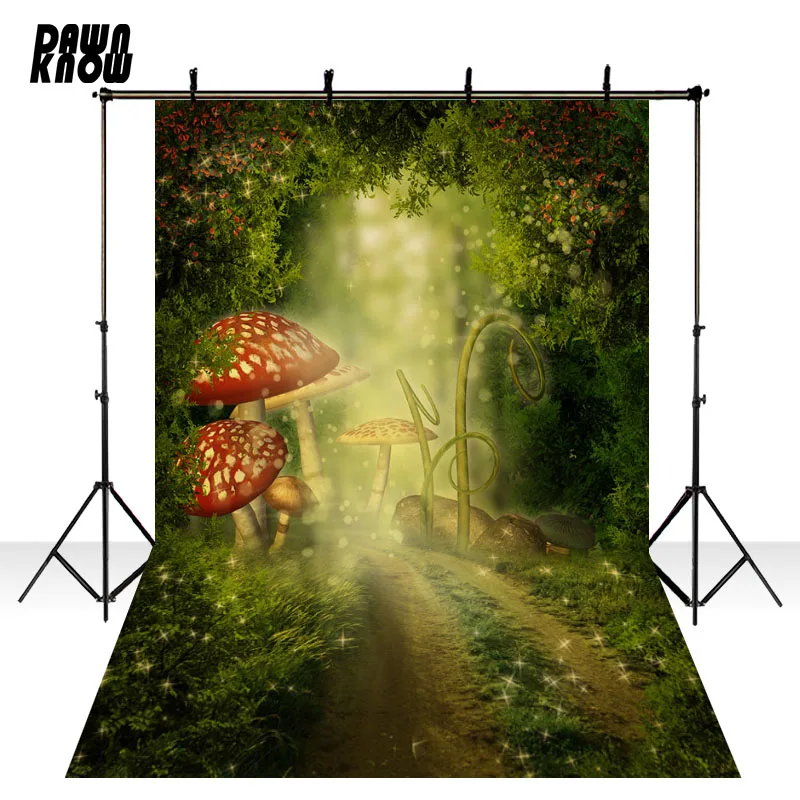 

DAWNKNOW лес гриб Виниловый фон для фотосъемки с изображением пляжа фон для фотосъемки в стиле детского дня Сказочный фон для фотосъемки Декора...