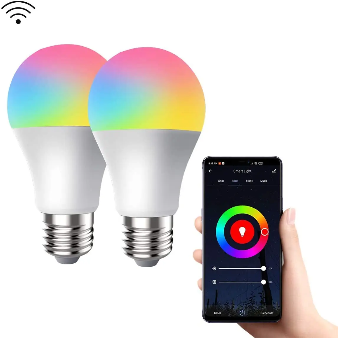

Tuya Siri Voice Control 10w Smart Light Bulbs LED Dimmable E27 B22 Wifi LED Magic Lamp Work with Alexa Google Assistant for Hom