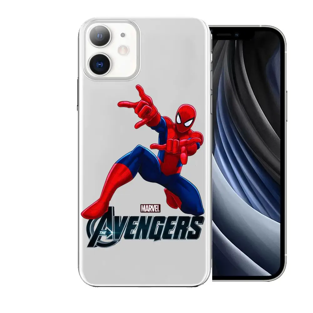 Чехол для телефона в стиле аниме Marvel Человек-паук Дэдпул чехлы iphone 11 pro max 12 8 7 6 s XR