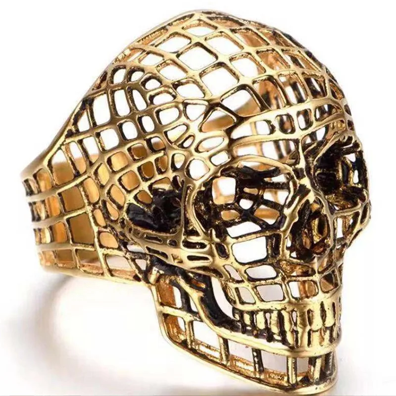 Мужское кольцо в стиле ретро открытое хип хоп имитация сплава титана панк с полой