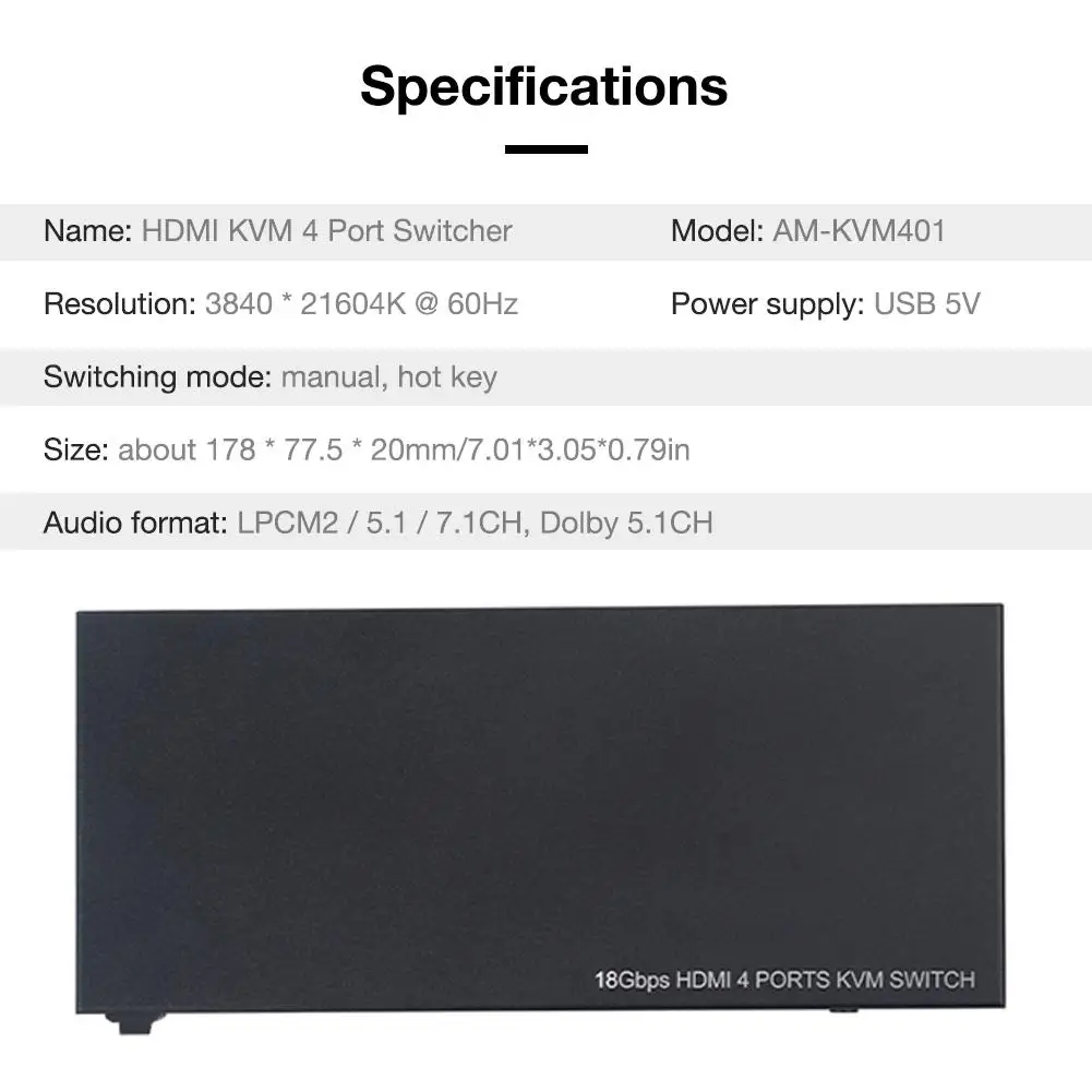 HDMI KVM переключатель 4 в 1 2 0 HDCP 2|Кабели HDMI| |