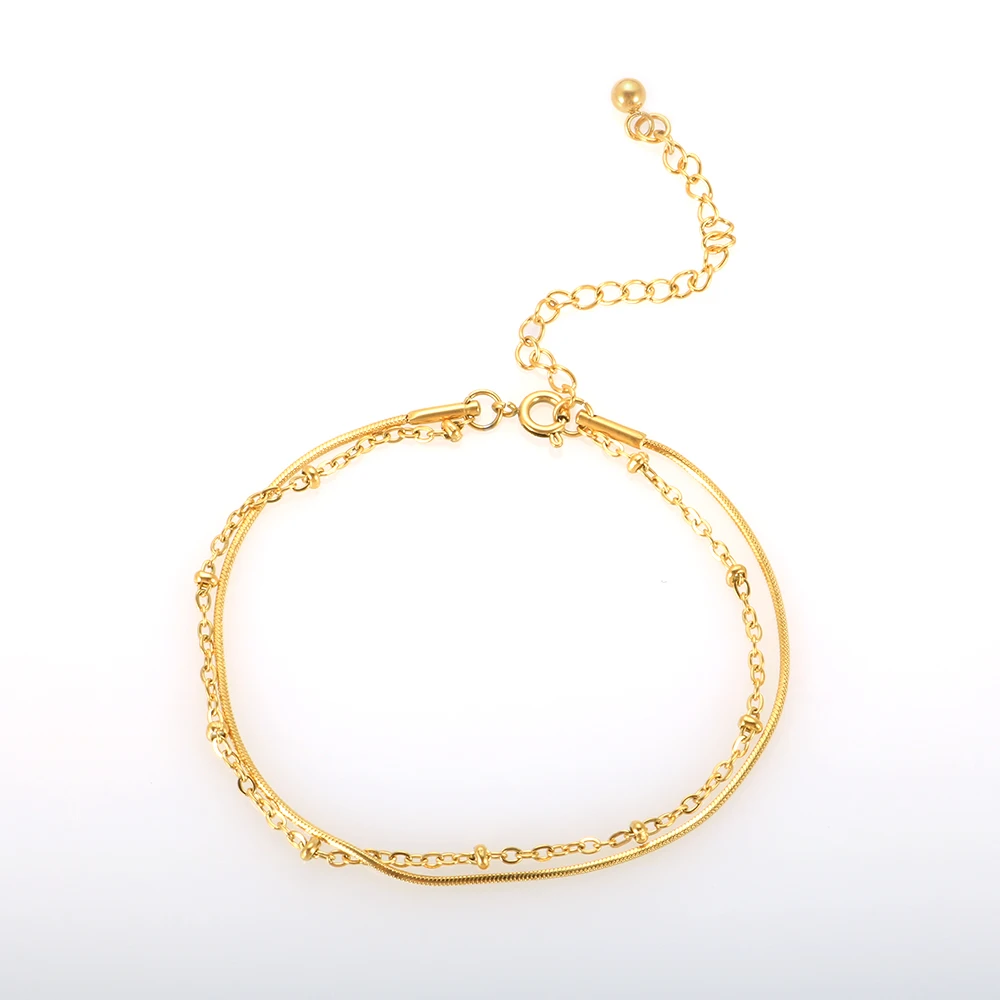 

Double Layer Snake Bracelet for Women Stainless Steel Good Quality Gold Color Bracelet for Women