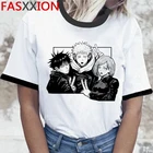 Забавная графическая Футболка Harajuku juютсу Kaisen, Мужская футболка унисекс, Милая женская футболка с рисунком манги, топ в стиле хип-хоп, мужские футболки