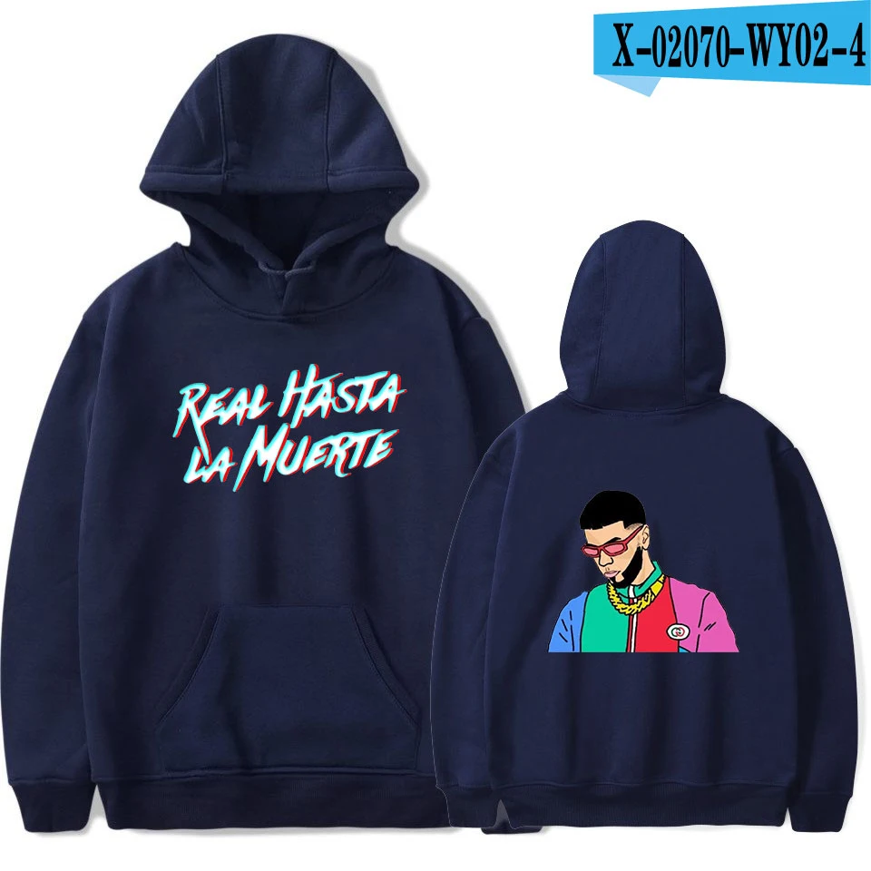 Anuel AA Стиль Знаменитостей уличная Толстовка зима осень для мужчин/женщин хип хоп пуловер с длинным рукавом негабаритных толстовки - Цвет: d