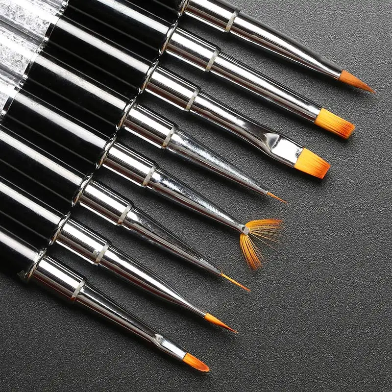Nail Art Brushes ORI 8 шт. набор кистей для дизайна ногтей гель для дизайна полировка Рисование ручка для дизайна ногтей кисти для ногтей УФ-гель для ногтей набор инструментов для маникюра - Цвет: Nail Art Brushes