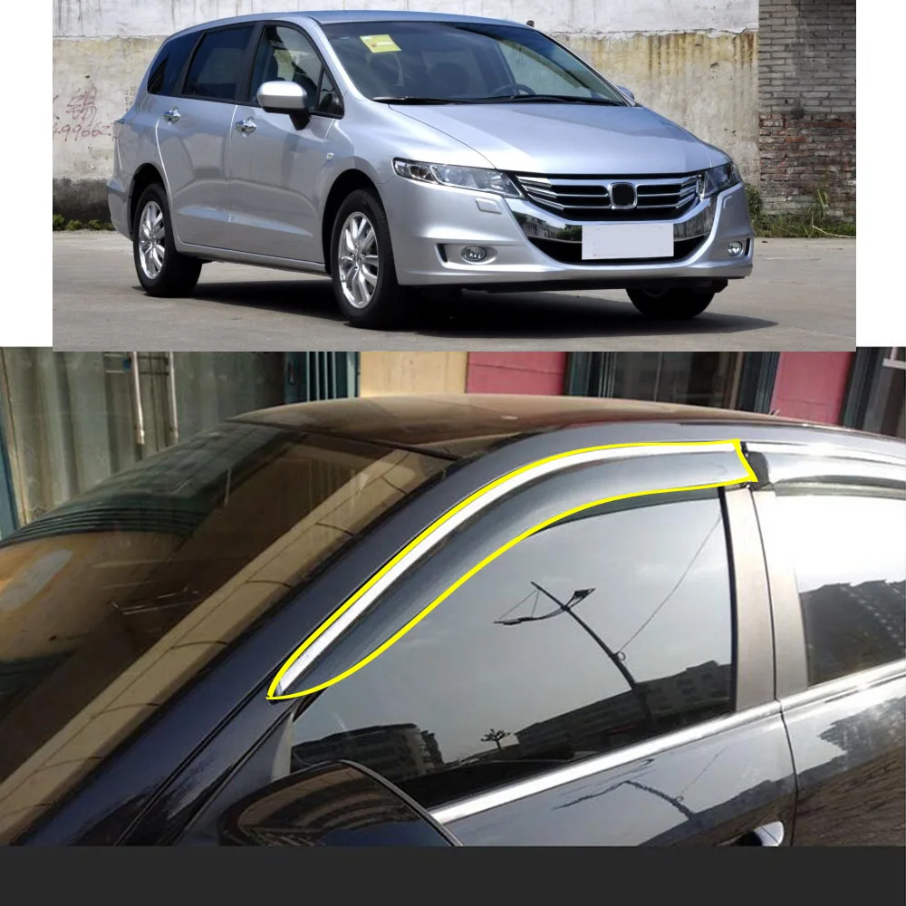 

Car Styling Sticker Plastic Window Glass Wind Visor Rain/Sun Guard Vent For Honda Odyssey RB3 2009-2010 2011-2012 2013 2014