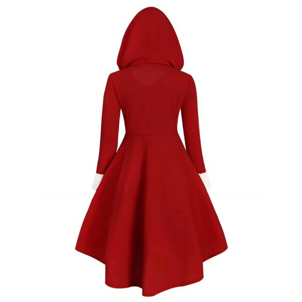 Размера плюс Женская толстовка с длинным рукавом на Рождество однотонная