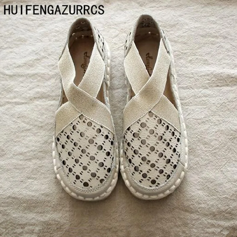 HUIFENGAZURRCS-распродажа! босоножки из натуральной кожи обувь ручной работы