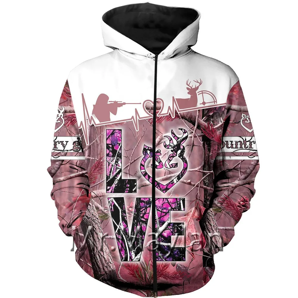 

Love Deer Hunting 3D Print Jacket Women/Men Harajuku Hoodie Unisex Casual Pink Streetwear Sweatshirt Pullover sudadera hombre Q9