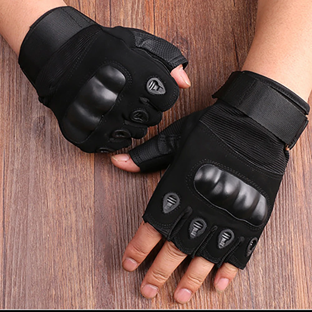 Военные мужские боевые перчатки с открытыми пальцами тактические для улицы