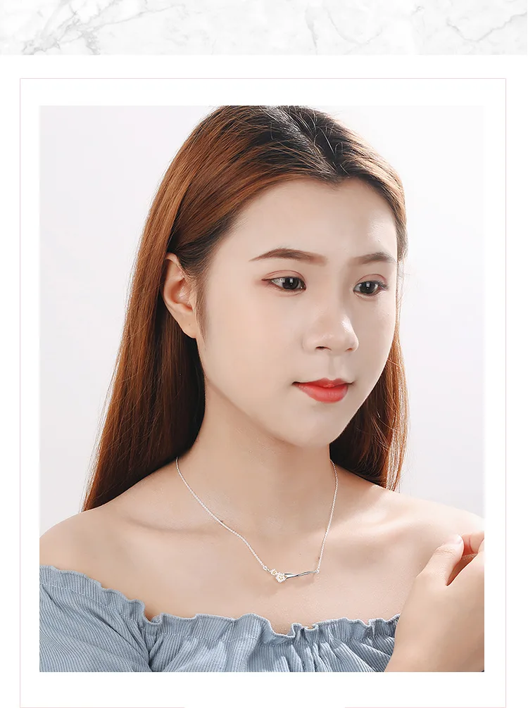 Цепочка женская из серебра 925 пробы с подвеской в виде цветка вишни | Украшения и