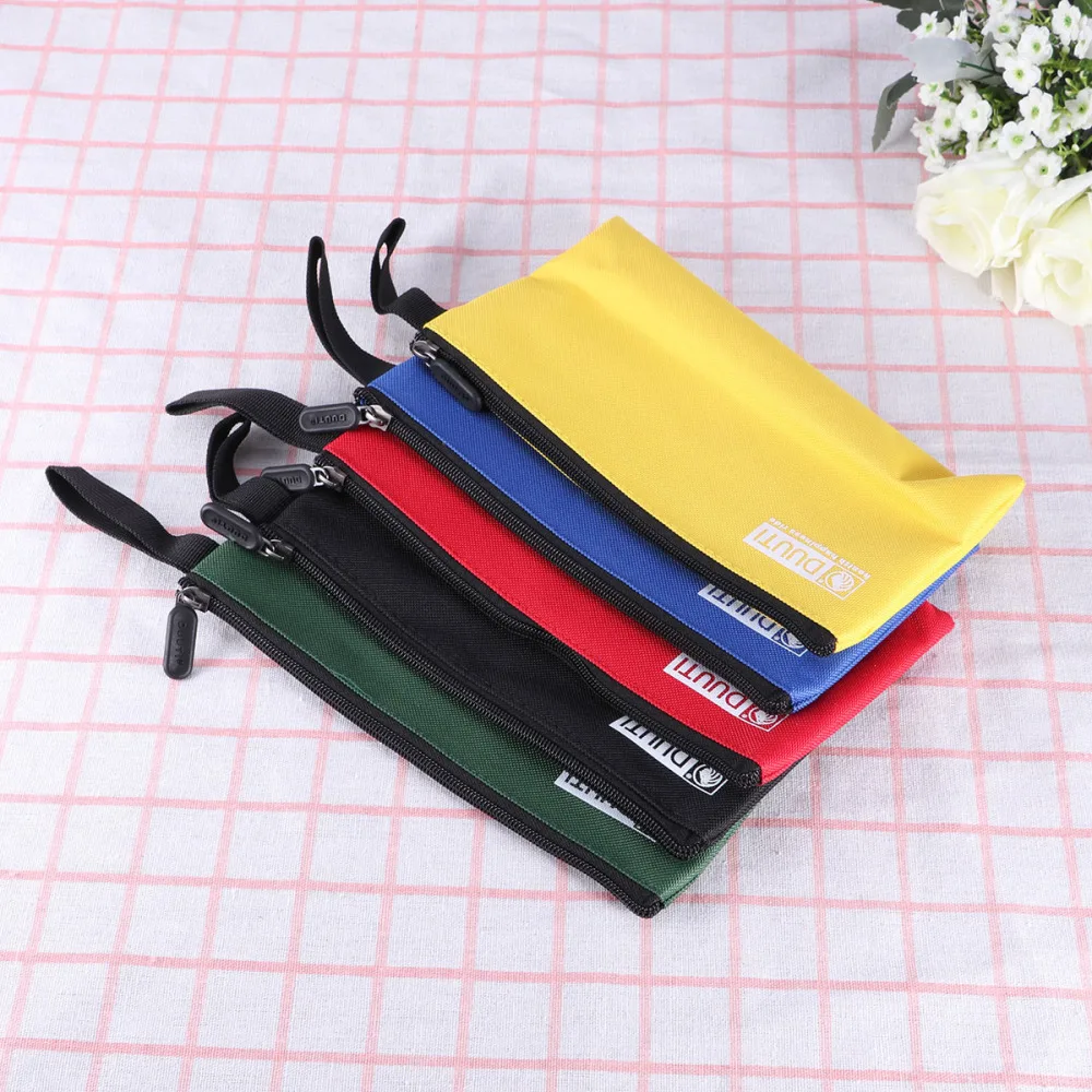 

5pcs Heavy Duty Multi-purpose Canvas Zipper Tool Pouches Bag Organize Storage Bags (Random Color)