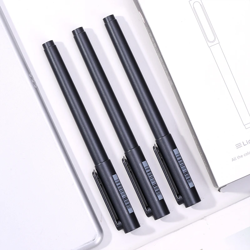 

5pcs/pack Gel Pen 0.5mm Cap-type Large Capacity pen Quick-drying Simple Office Signature Writing Black Pen Stationery Supplies