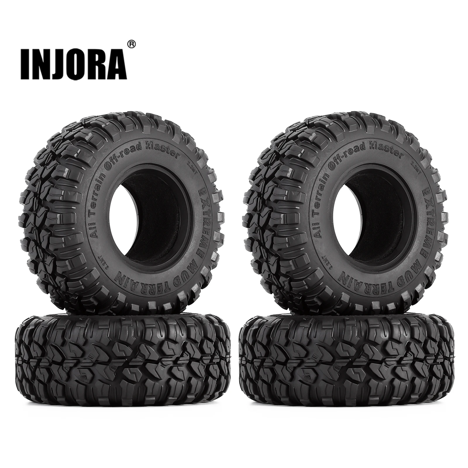 

INJORA 4PCS 118*44mm 2.2" Rubber Wheel Tires for 1:10 RC Crawler Car TRX4 TRX6 Axial SCX10 90046