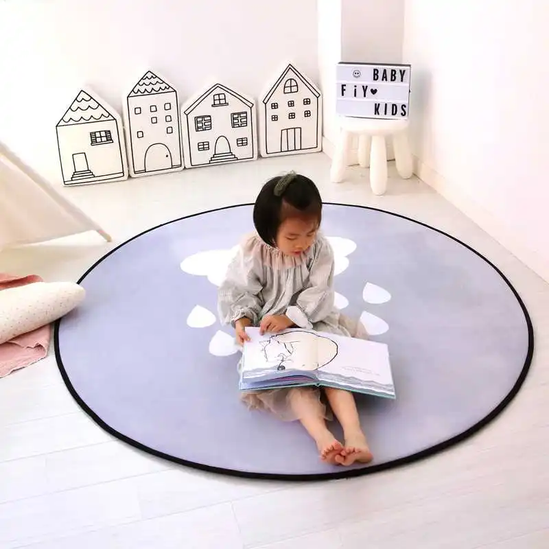 

150*150cm Large Area Round Carpets For Living Room Child Game Crawl C Baby Cartoon Kids Floor Developing Room Mat Gym Rugs