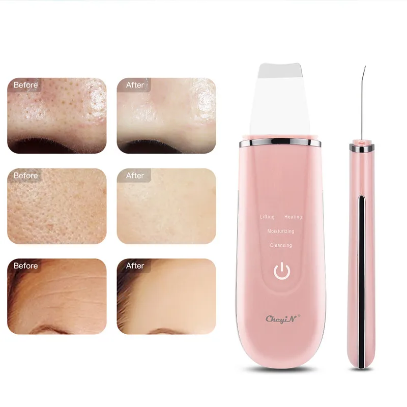 

USB Rechargeable EMS Skin Scrubber Skin Lifting Face Firming Pore Cleaner 6 Modes Skin Peeling Face Cleaning Machine Massage