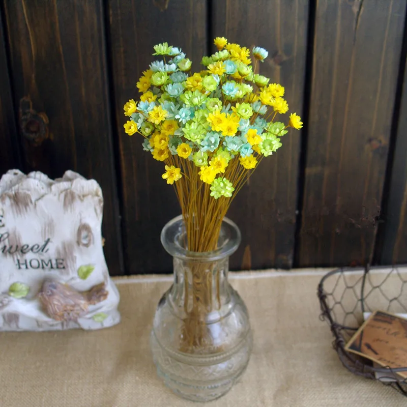 Декоративные сушеные цветы из хризантем 60 стеблей маленькое натуральное