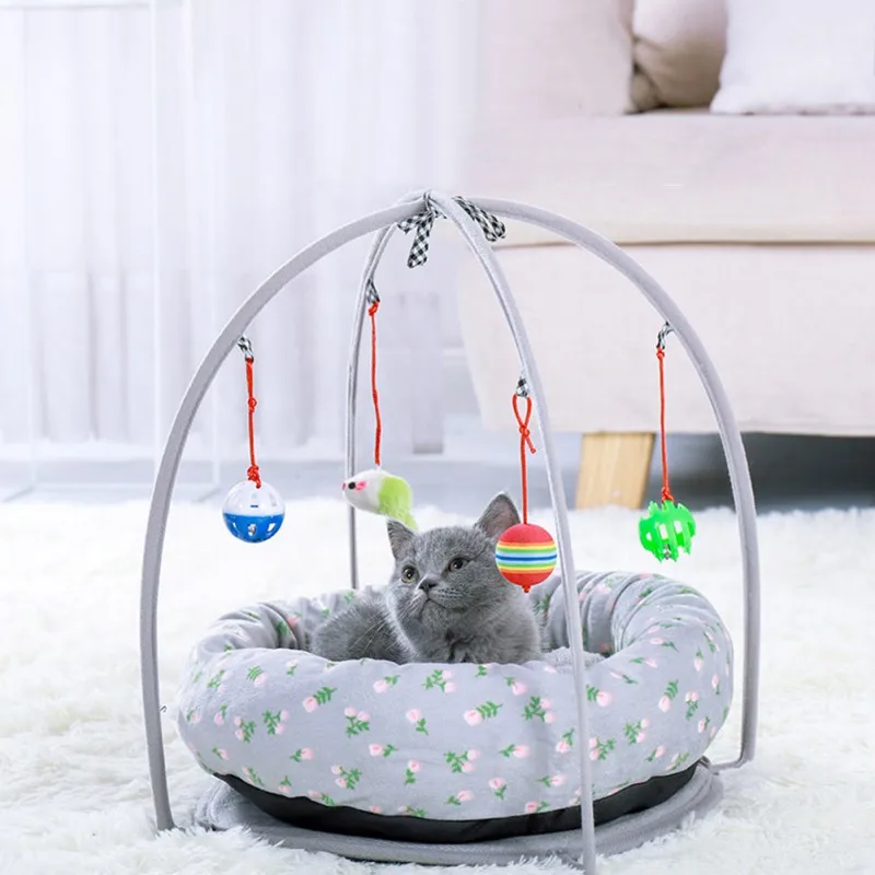Игровой коврик для кошек для всех сезонов, многофункциональная палатка для кошек, центр деятельности с висящими игрушками для кошек, уличная кровать, Игровая палатка, кровать для кота-любимца
