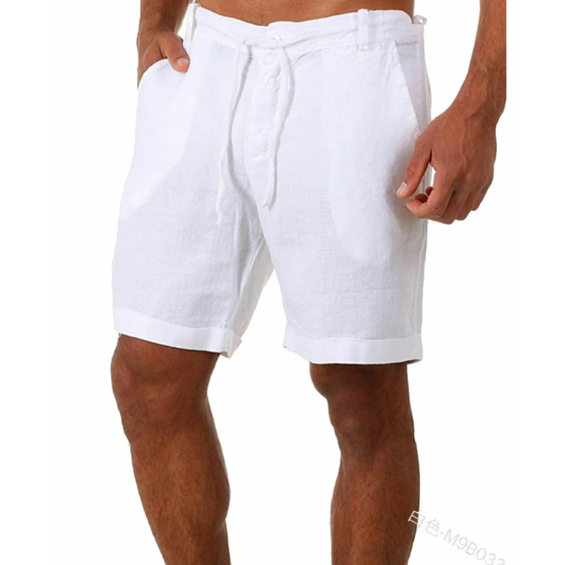 

WEPBEL Shorts Men's Casual Solid Color Pocket Shorts Summer Fashion Low Waist Lace Up Straight Shorts