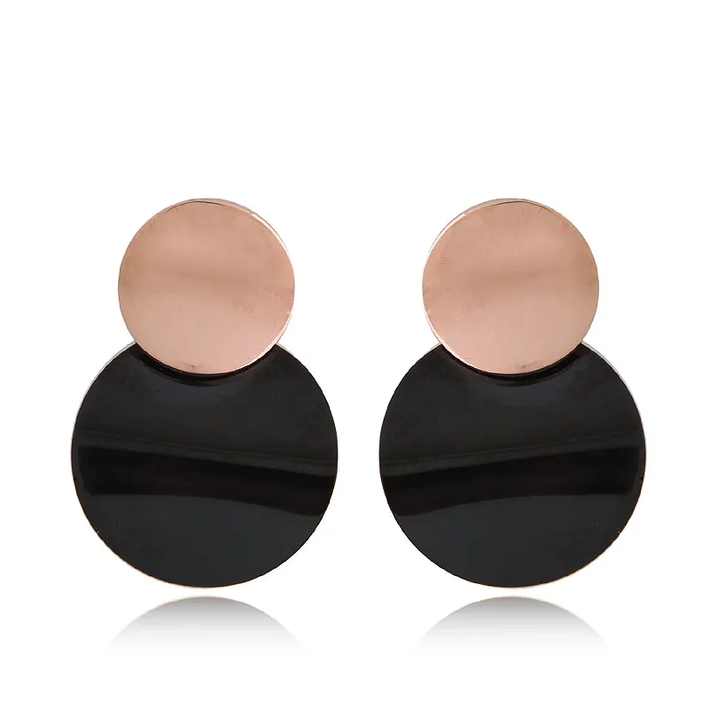 

Hot Fashion Staineless Steel Earrings Double Circle Stud Earrings for Women gold Color Fashion Jewelry