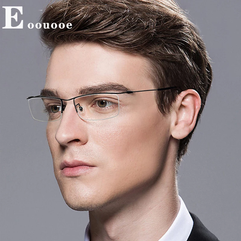 

7g Eyewear Men Pure Titanium Glasses Frame Ultralight For Men's Myopia Prescription Optical Half Eyewear IP Plating
