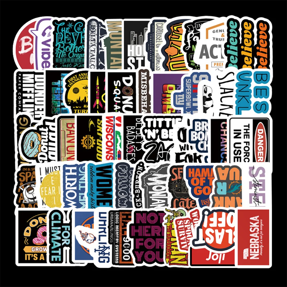 54 шт. граффити забавная английские буквы альбом для стикеров ноутбука