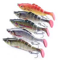 5pcs 100mm 16 5g hard sinking multi jointed swimbait fishing lures 3d bionic eyes wobbler for bass shad perch in ocean lakes