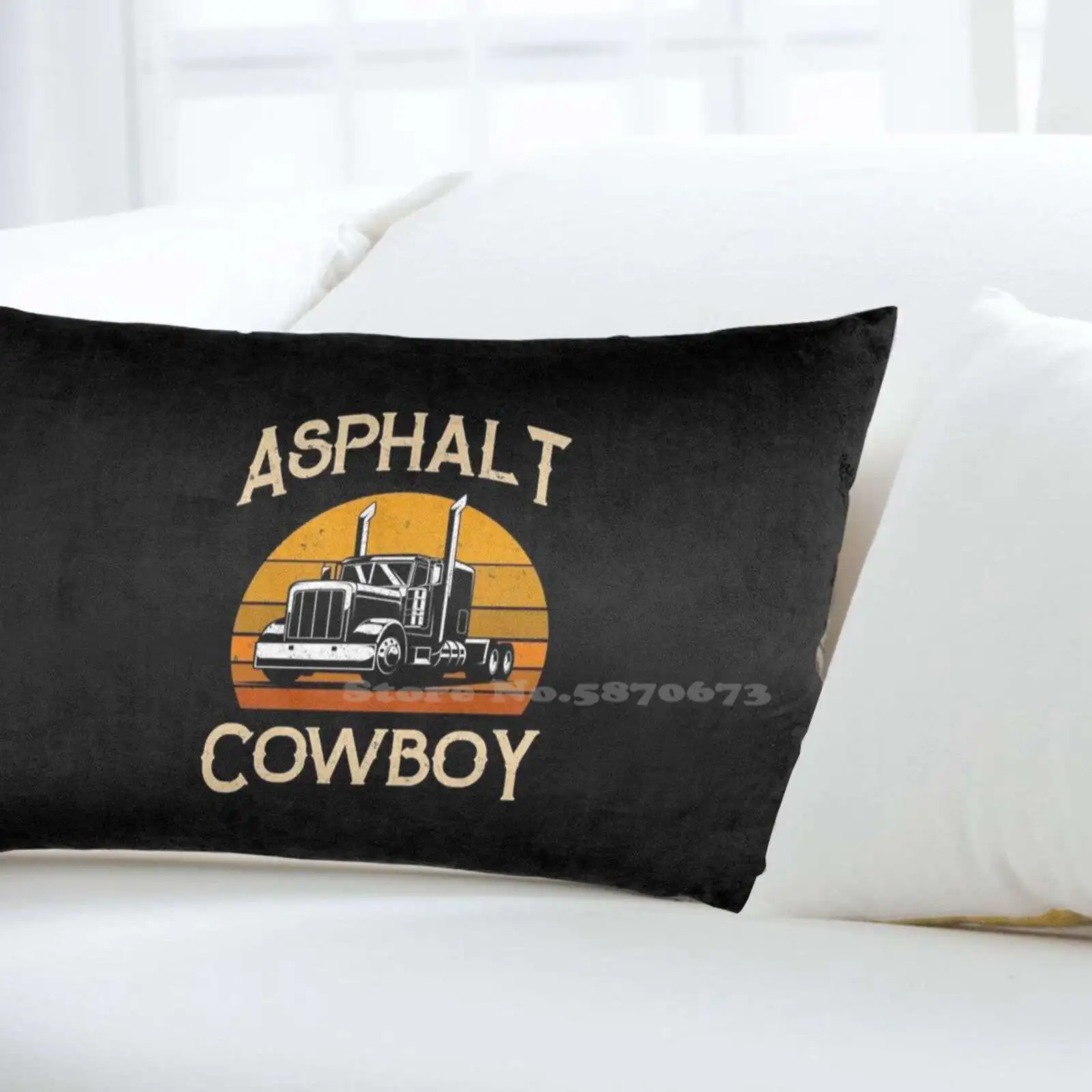 Ретро дорожный тракер грузовик водитель асфальтовый ковбой прямоугольная