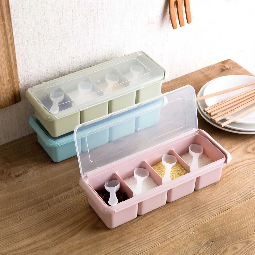 Контейнер для специй и соли 4 ячейки|Солонки тара хранения| |