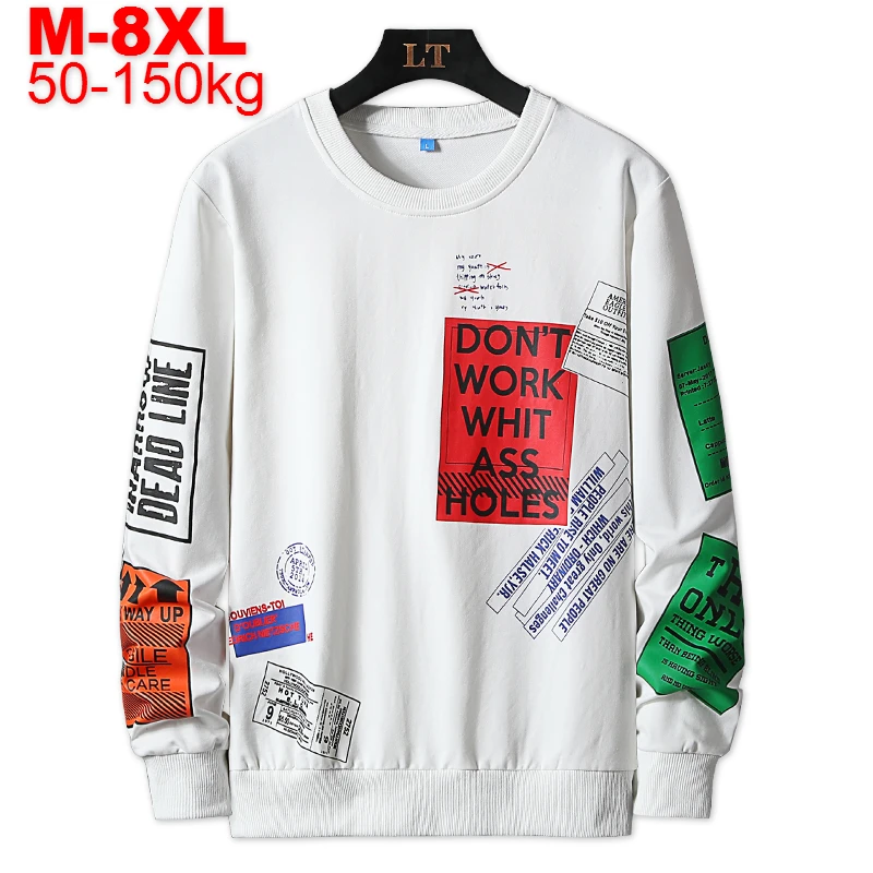 Размера плюс 8xl 7xl 6xl 5xl принт мужская толстовка с капюшоном одежда в стиле
