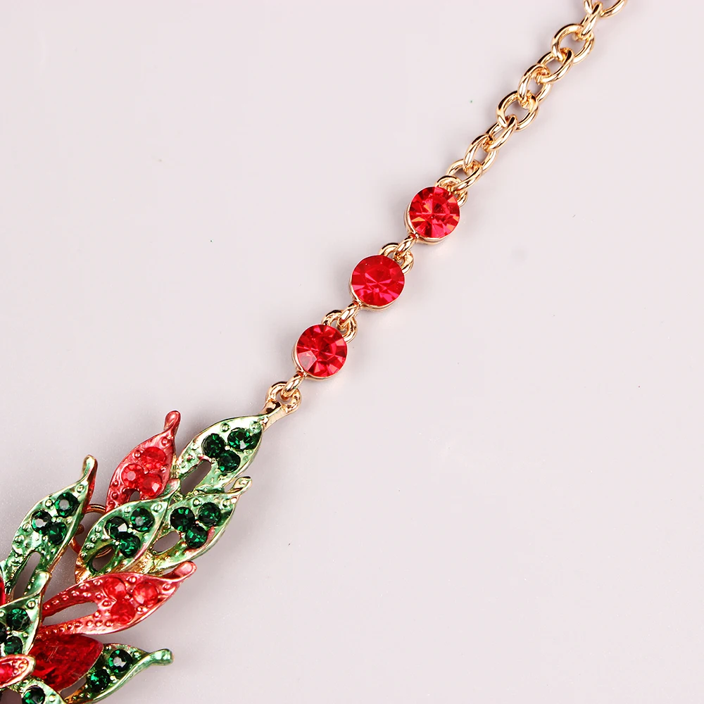 Роскошное кристаллическое ожерелье серьги кольцо комплект ювелирных изделий