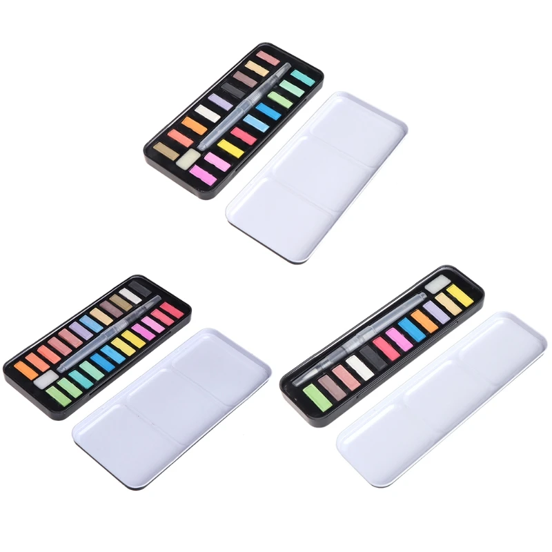 

12/18/24 Solid Watercolor Paint Set Portable Drawing Brush Art Painting Supplies-M35