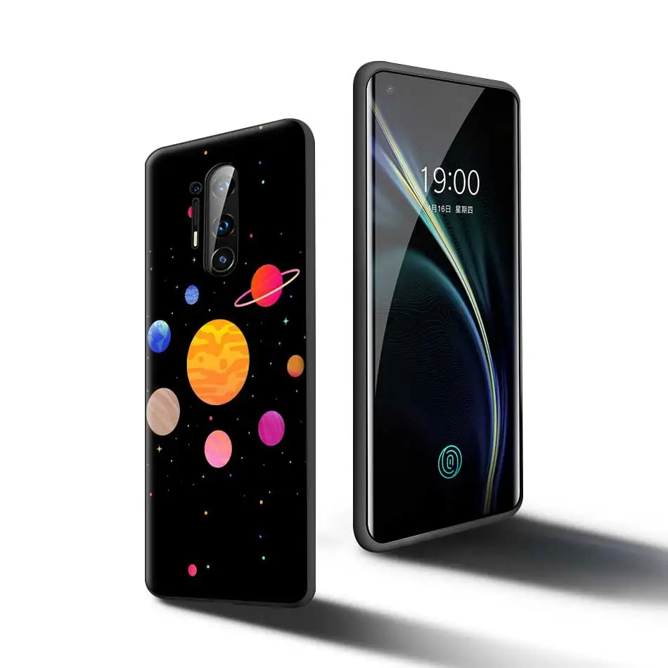 

Space Planet Stars Fitted Case for OnePlus 8 Nord N100 N10 8T 7 7T Pro 5G Z Silicone Cover for 1+ 8Pro 7TPro Black Phone Shell