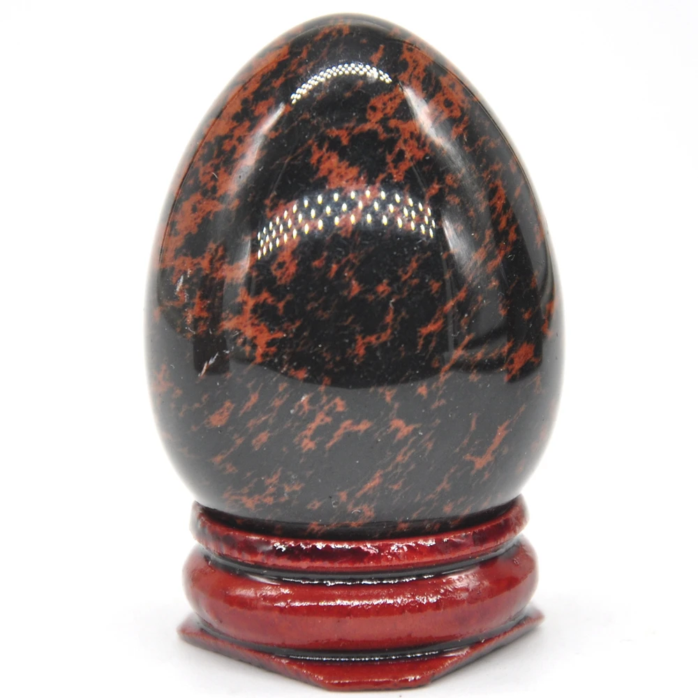 34x45 мм красное дерево яйцо из обсидиана камень в форме исцеления натуральный