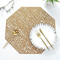 octagonal hollow placemats simple pvc table mats anti slip heat insulated pad cup bowl coaster dinner table mat home decor 1 pc