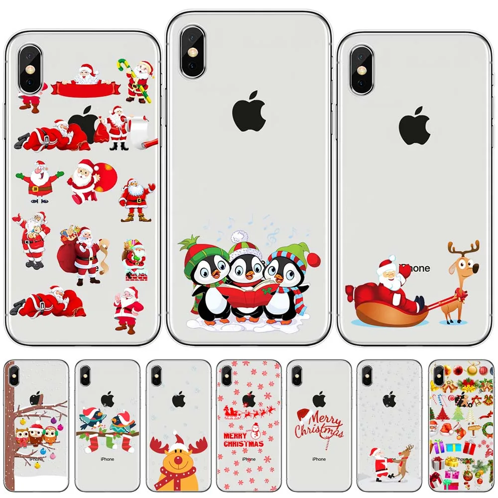 Счастливого Рождества Санта Клауса лося Телефон чехол для iPhone 12 мини 6 6S 7 8 Plus 11 pro