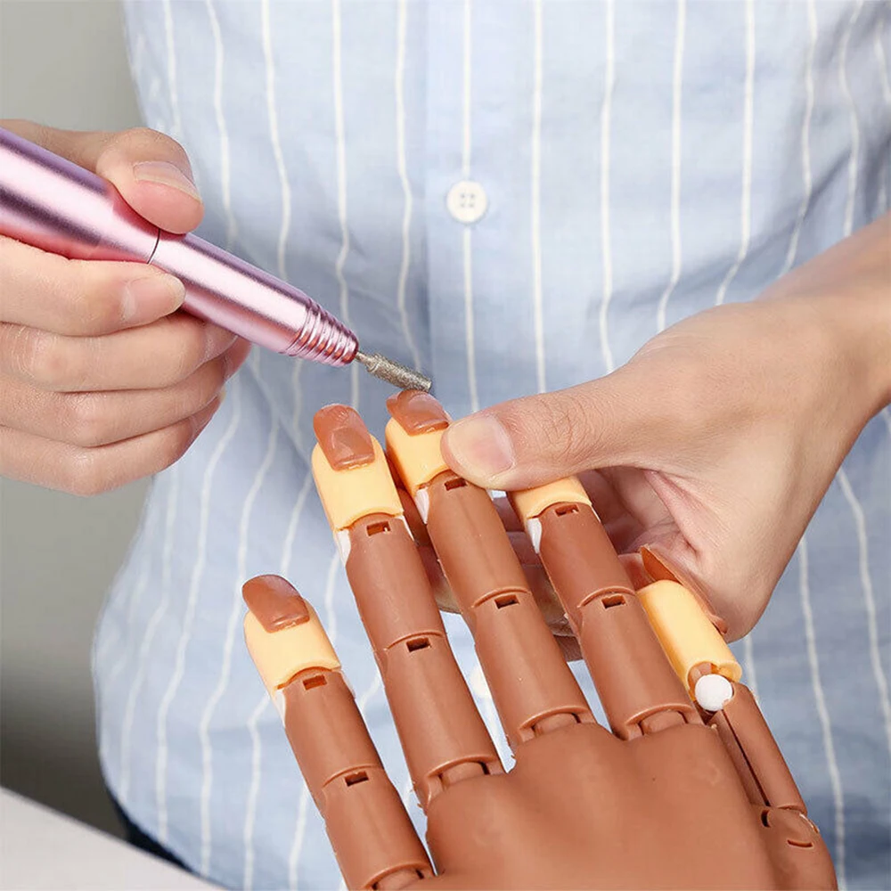 DIOZO Manicure Practice Hand Training Model Hands Adjustable Flexible Reusable Bendable Finger With Nail Tips for | Красота и
