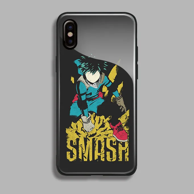 My Hero Academy аниме закаленное стекло Мягкий ТПУ чехол для телефона чехол для apple iPhone 6 6s 7 8 Plus X XR XS 11 Pro MAX