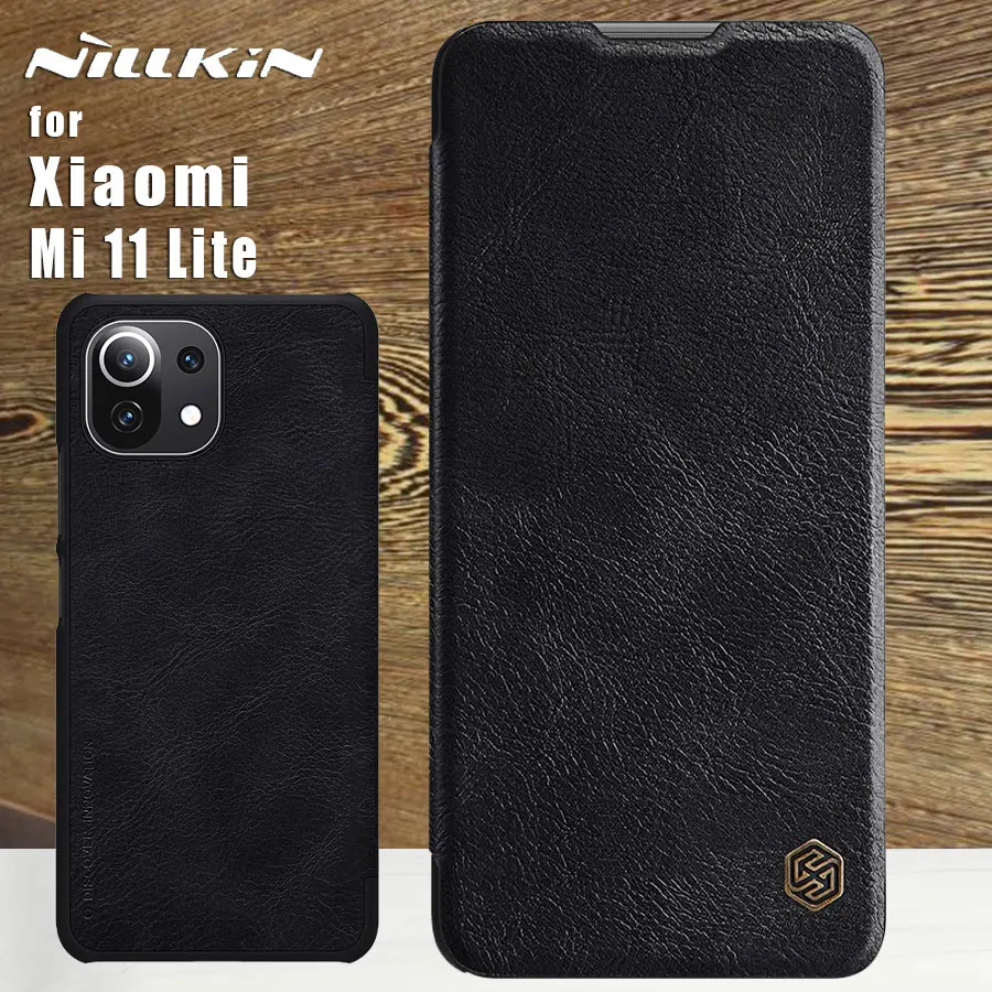 

Nillkin Qin Case for Xiaomi Mi 11 Lite 5G case back cover Nilkin PU Leather 360 cases for Xiaomi Mi 11 Lite 4G