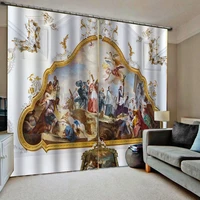 europe curtains angel curtain customized size luxury blackout 3d window curtains for living room