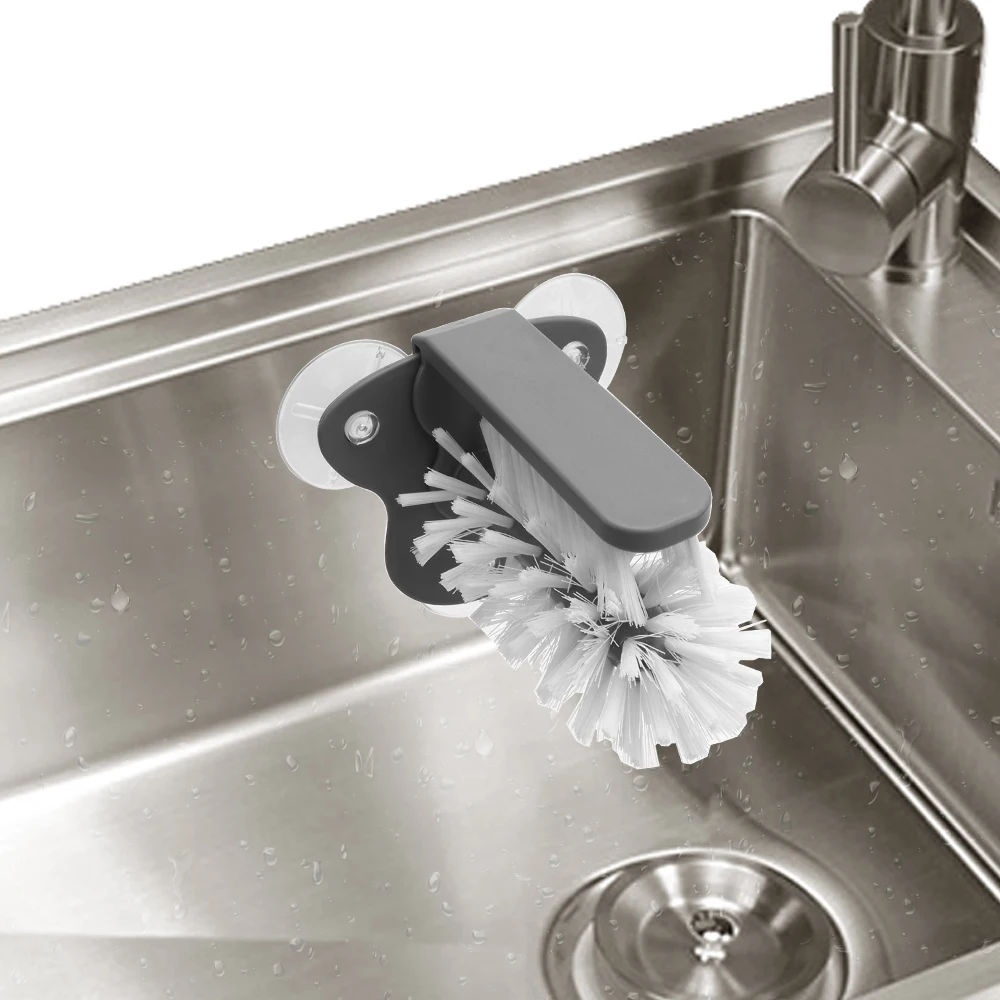 HOOMIN Чистящая вращающаяся чашка чайная щетка из ПВХ с настенной присоской Очистка