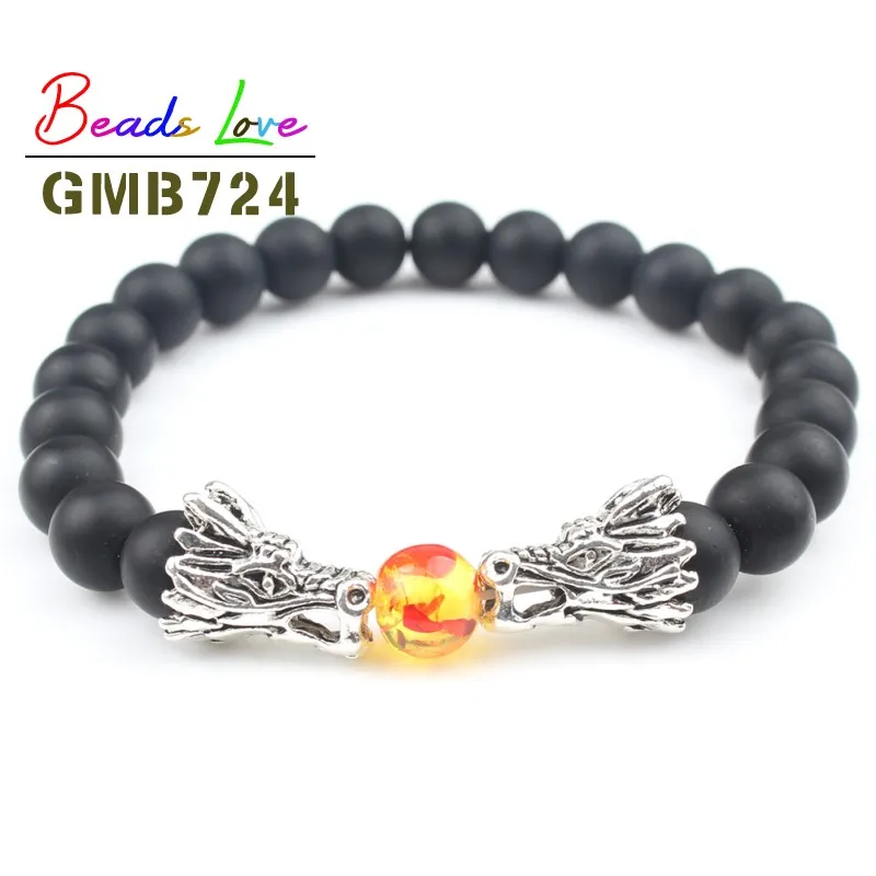 8 мм натуральный камень Бусины Браслет из черной лавы Браслеты гематита для
