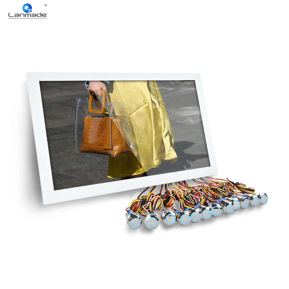 15 6 дюймов настенное крепление медиаплеера светодиодная Кнопка выбора файлов