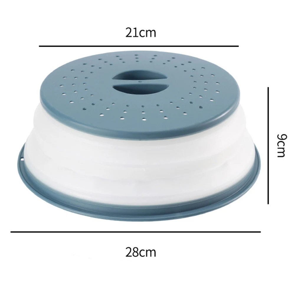 

Microwave Splash-proof Cover Collapsible Food Cover Hollow-out Drain Basket with Handle Essential Tools