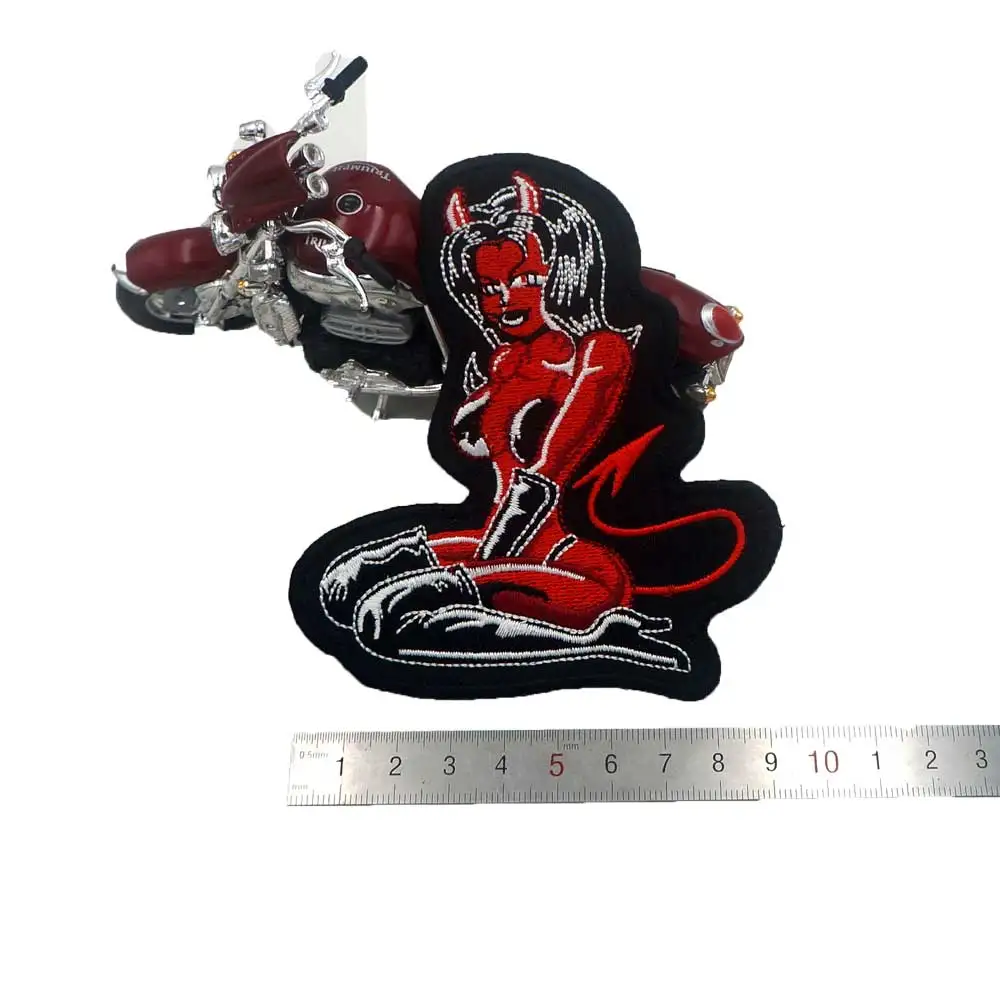 Улыбка зло Женская вышитая аппликация этикетка для шитья в стиле панк байкеров