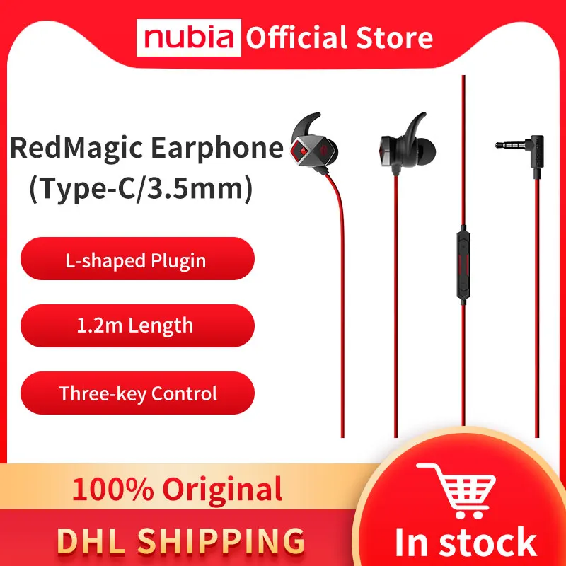 100% Оригинальные Nubia RedMagic Игровые наушники Type-C 3 5 мм гарнитура для 5S 5G | Электроника