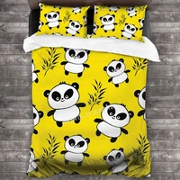 cartoon kawaii panda bedding set duvet cover pillowcases comforter bedding sets bedclothes