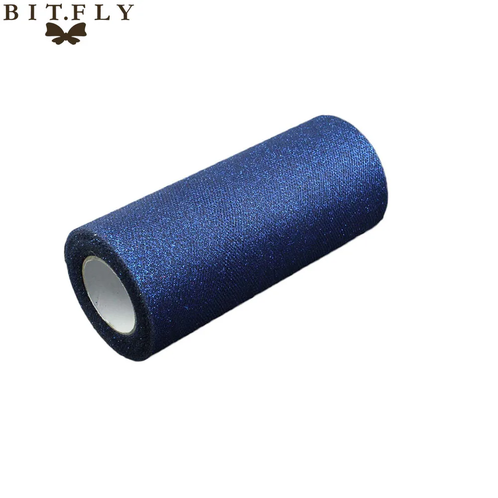 

Navy Blue Glitter Tulle Roll Spool 6" x 25 Yards Sequin Even Party Supplies DIY Children Skirt By Free Shipping With High Qualit